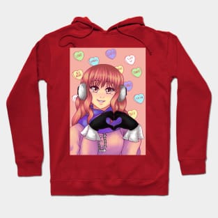 Pink Candy Heart Girl Hoodie